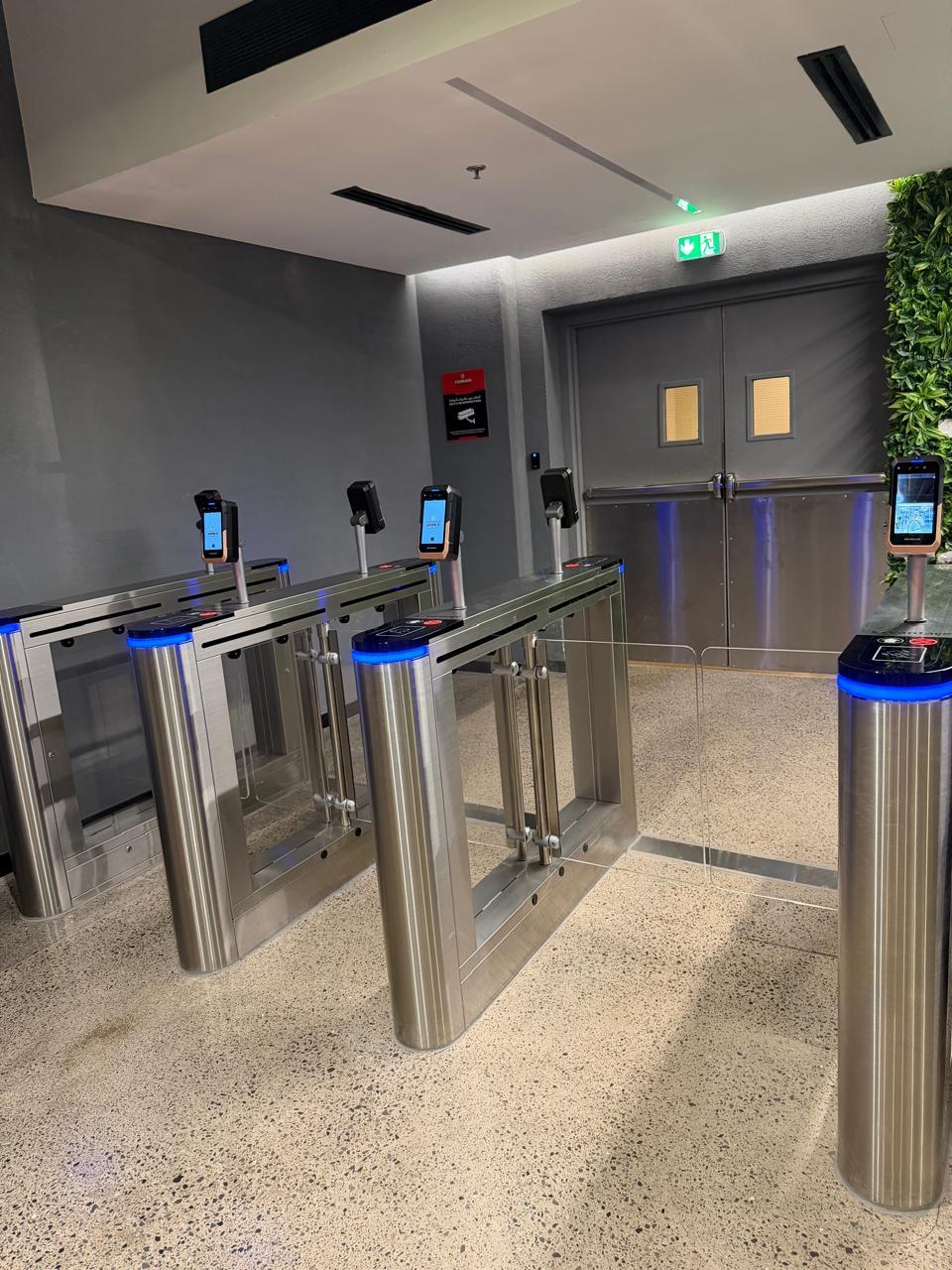 Swing barrier lanes with face recognition